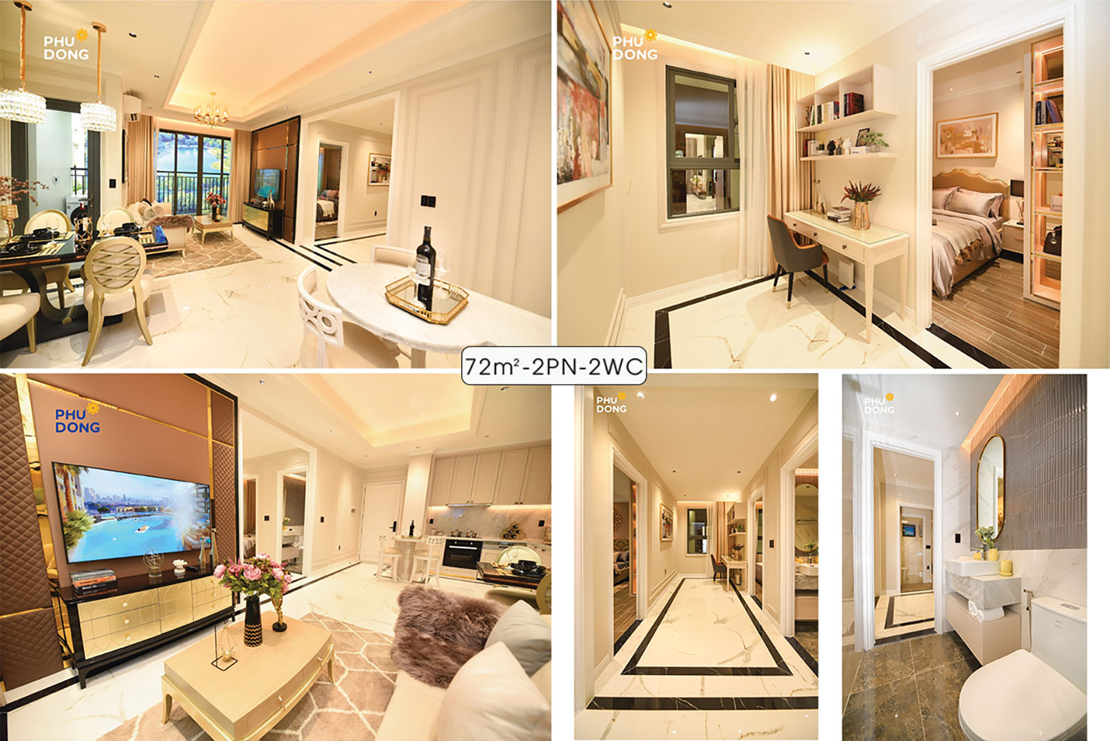 Thiết kế căn hộ mẫu 72m2  Phú Đông Sky One