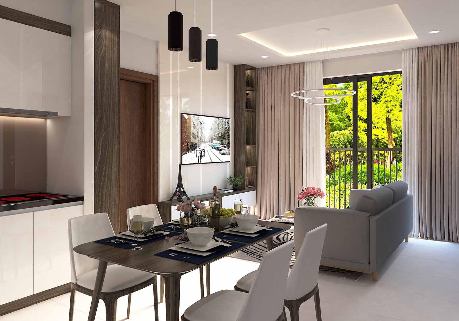 căn hộ mẫu bcons suối tiên