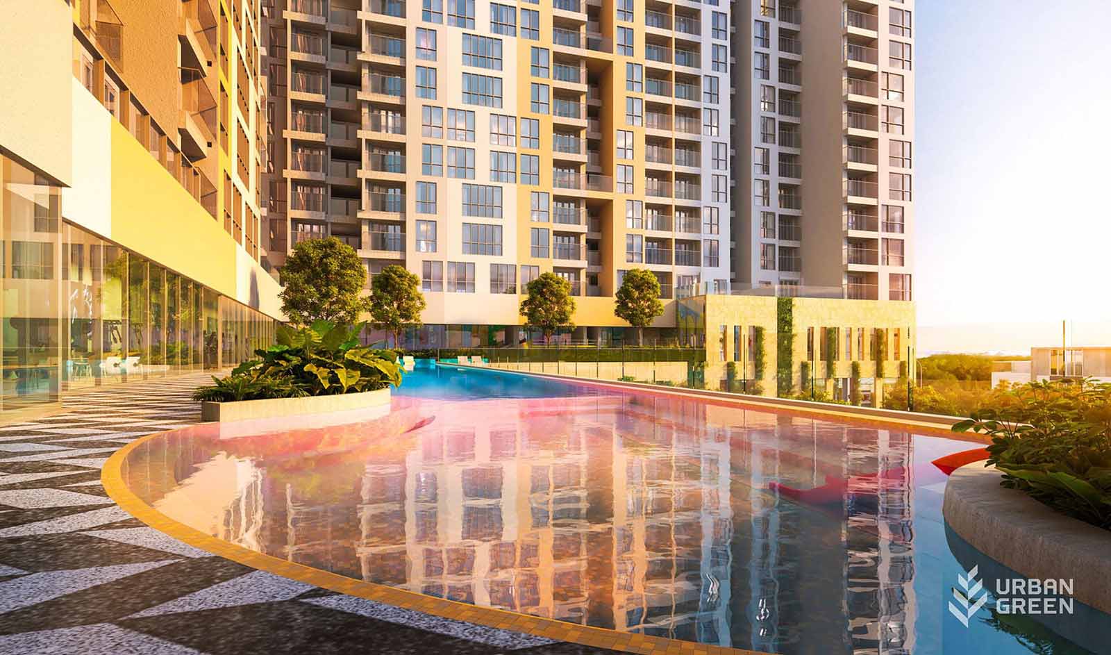 Hồ bơi tràn viền với view toàn cảnh thành phố