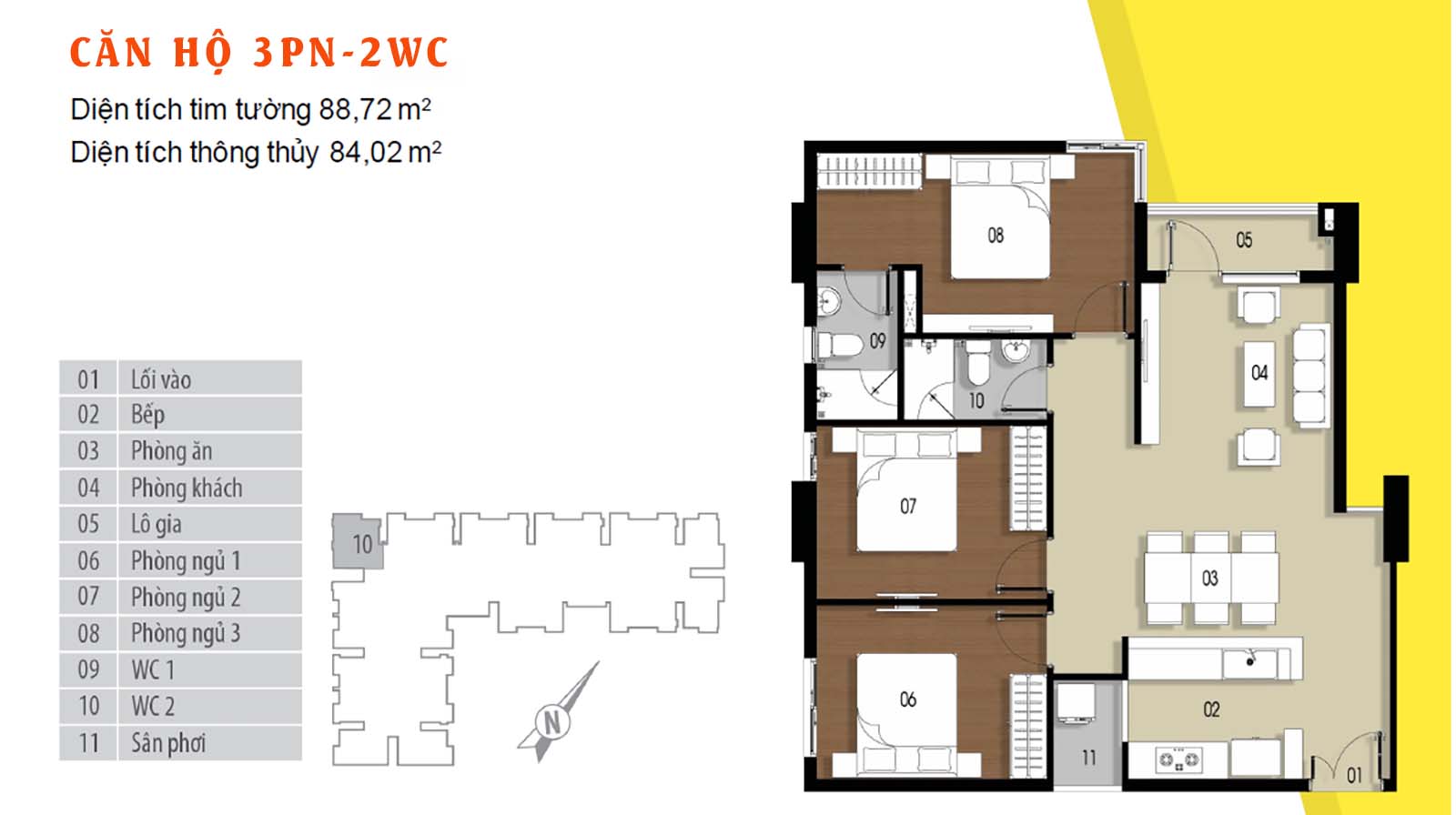 Layout thiết kế chi tiết căn hộ 88.72 Him Lam Phú Đông