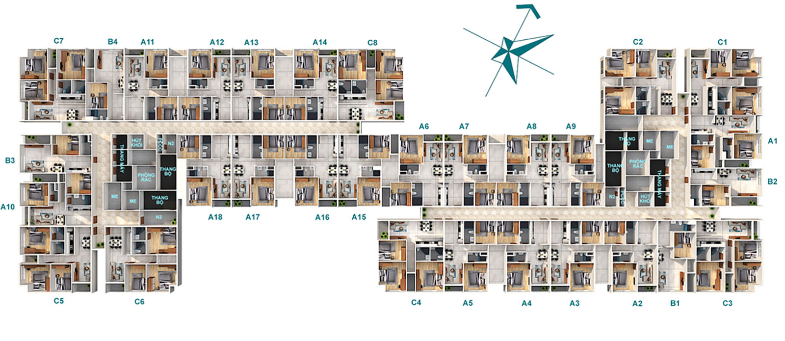 Mặt bằng thiết kế điển hình Landmark Residential