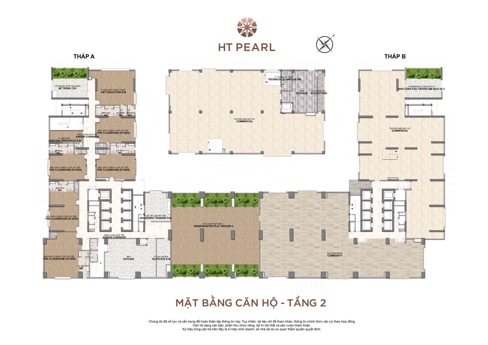 Mặt bằng tầng 2 HT Pearl