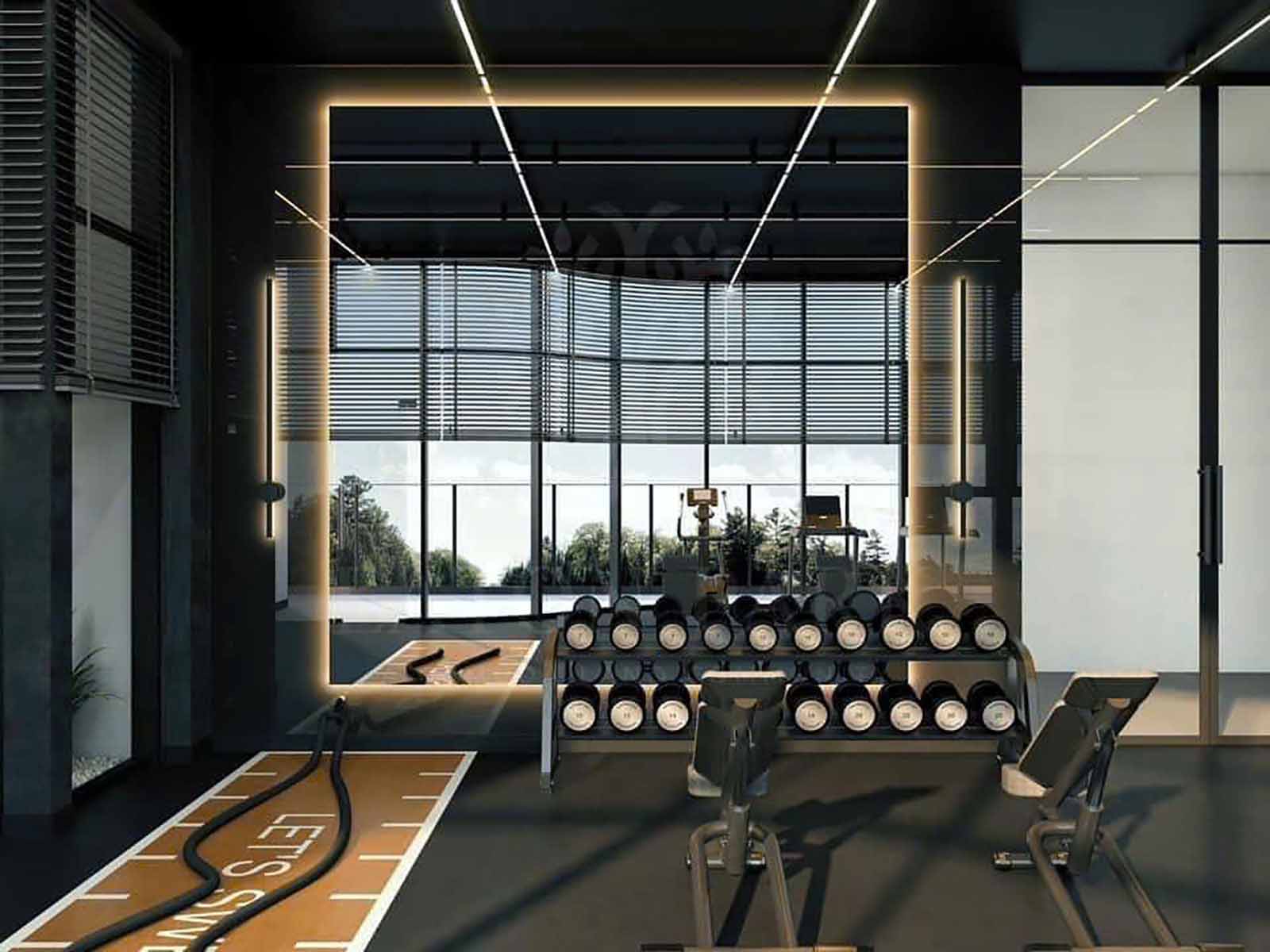 Phòng gym đầy đủ trang thiết bị hiện đại