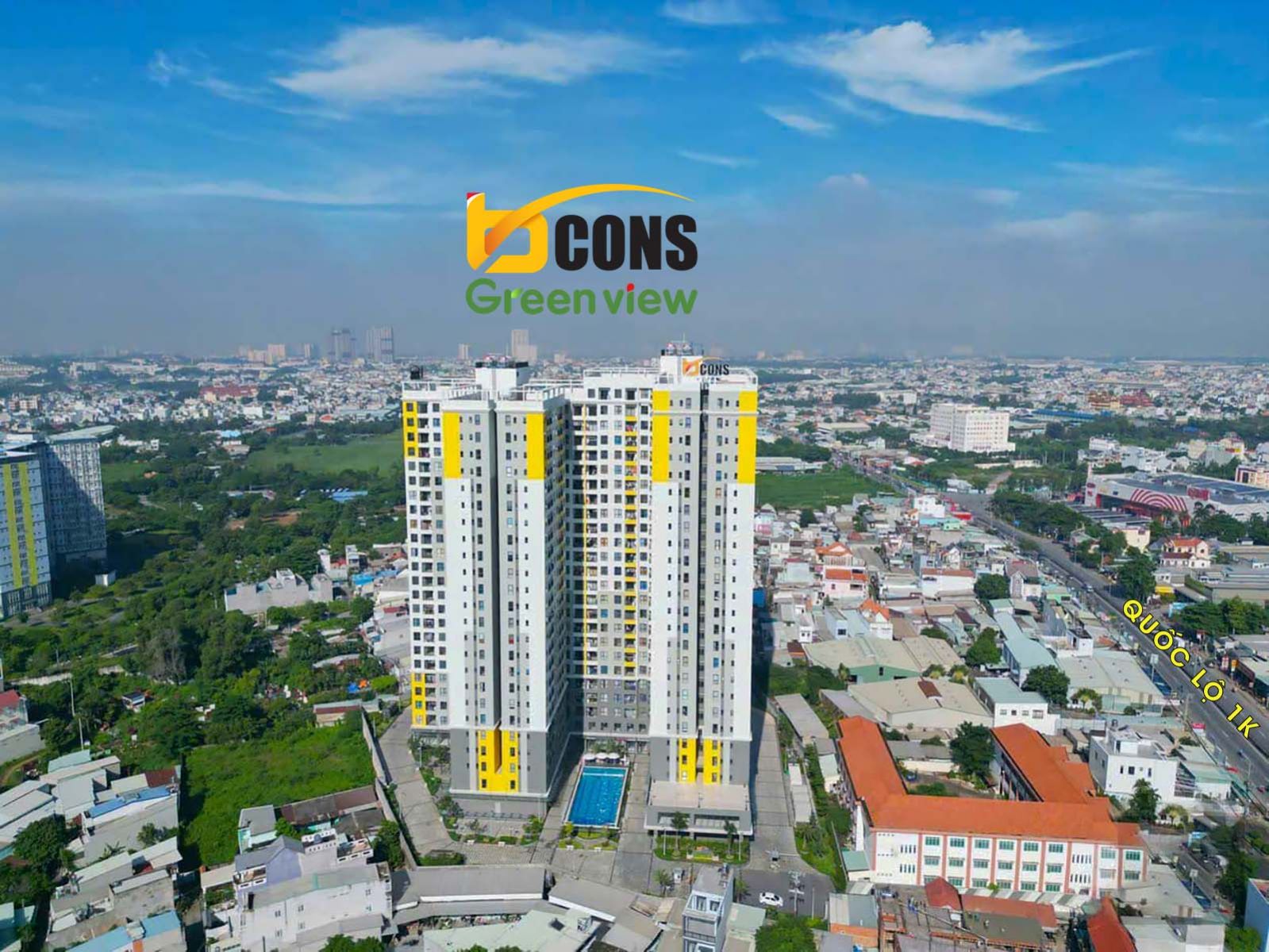 Toàn cảnh thực tế chung cư Bcons Green View đã vào hoạt động