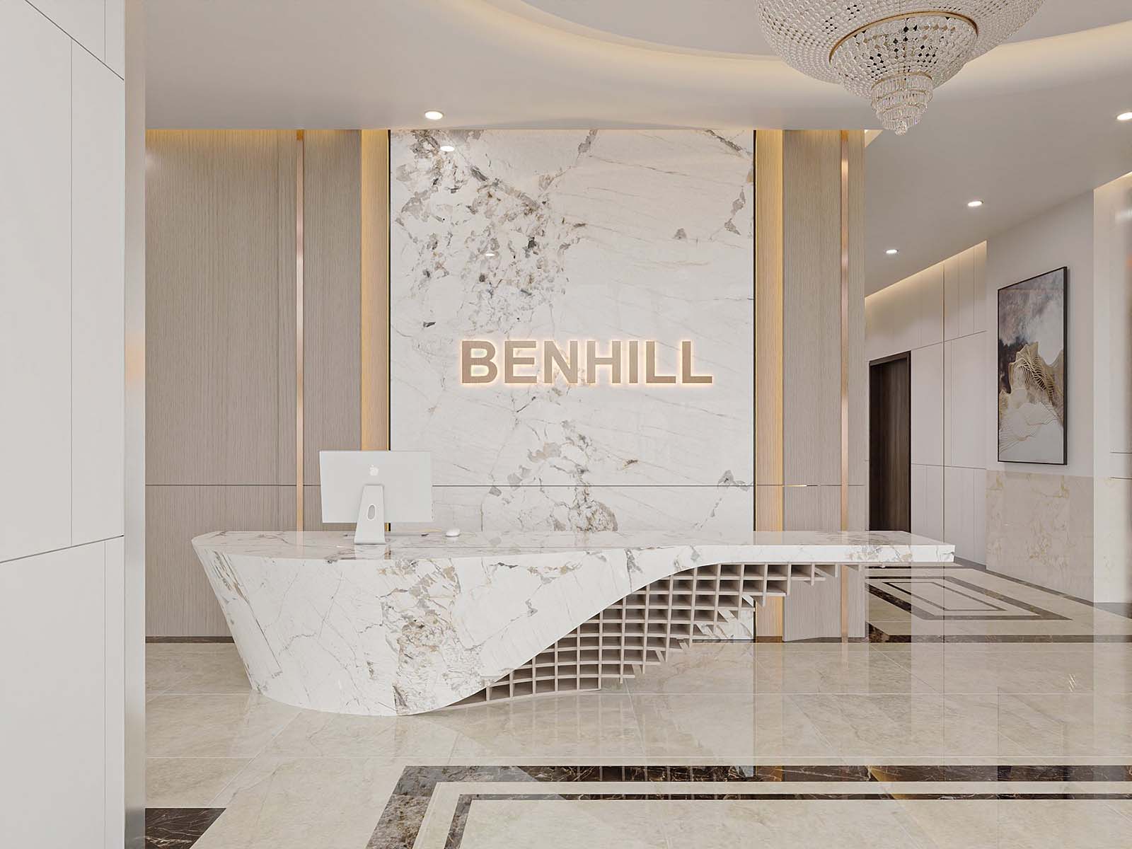 Thiết Kế Sảnh Đón Sang Trọng Tại Ben Hill - Ấn Tượng Ngay Từ Bước Đầu