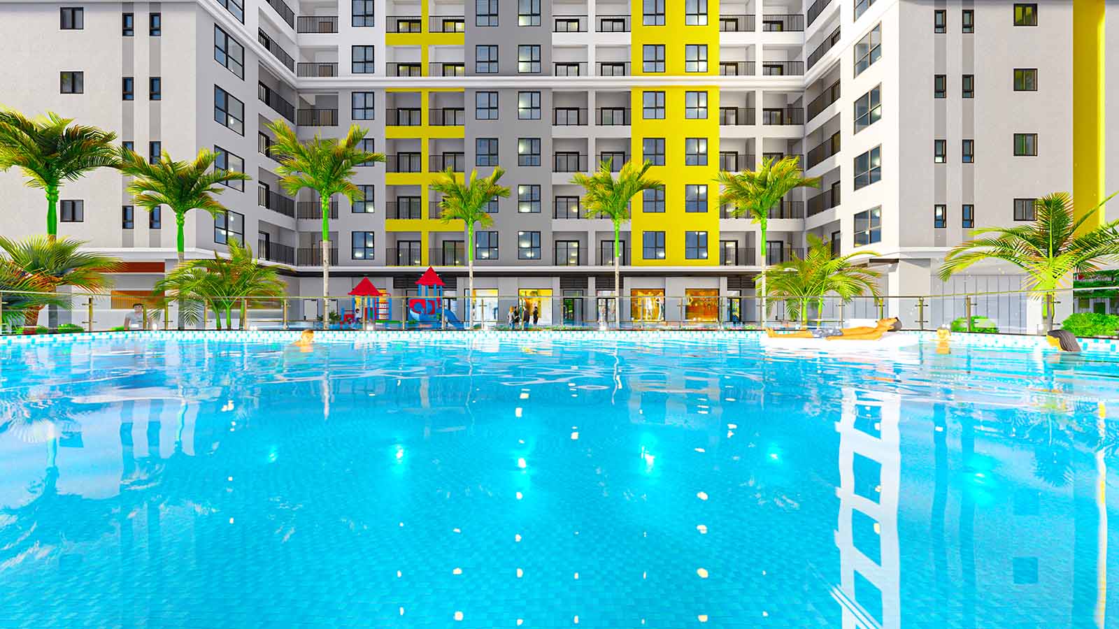 Cận cảnh hồ bơi chuẩn resort tại Bcons Plaza