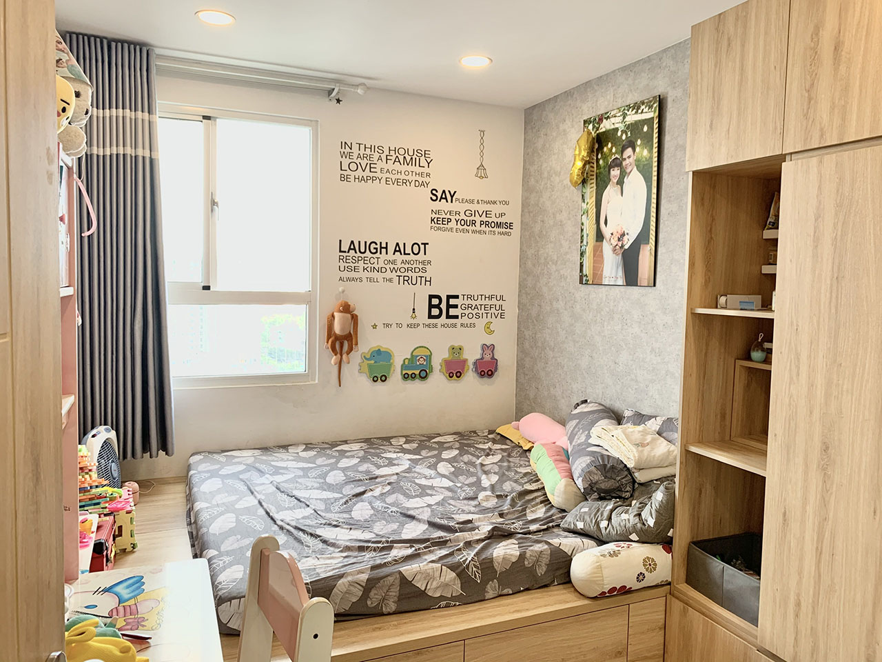 Phòng ngủ Master căn hộ 64m2 Dream Home Luxury