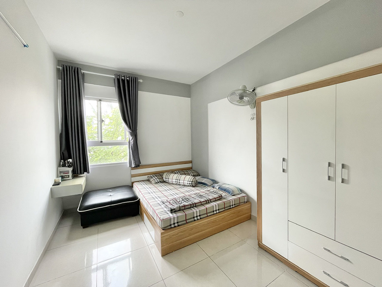 Phòng ngủ nhỏ căn hộ 69m2 Dream Home Luxury