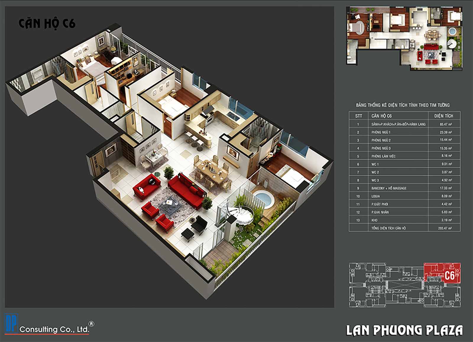 Layout thiết kế Penhouse C6 - 4PN-3WC The Navita