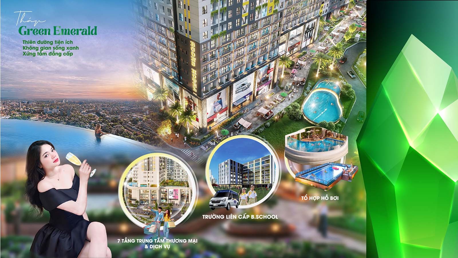 Chuỗi các tiện ích Green Emerald