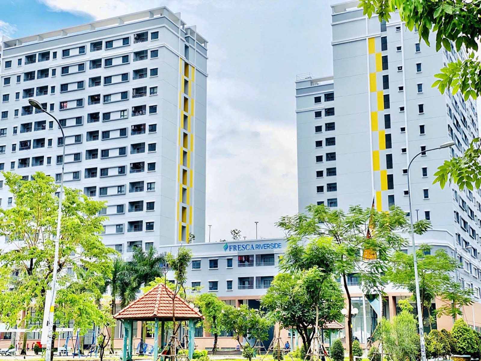 Không gian thoáng mát và nhiều không gian xanh tại Fresca Riverside