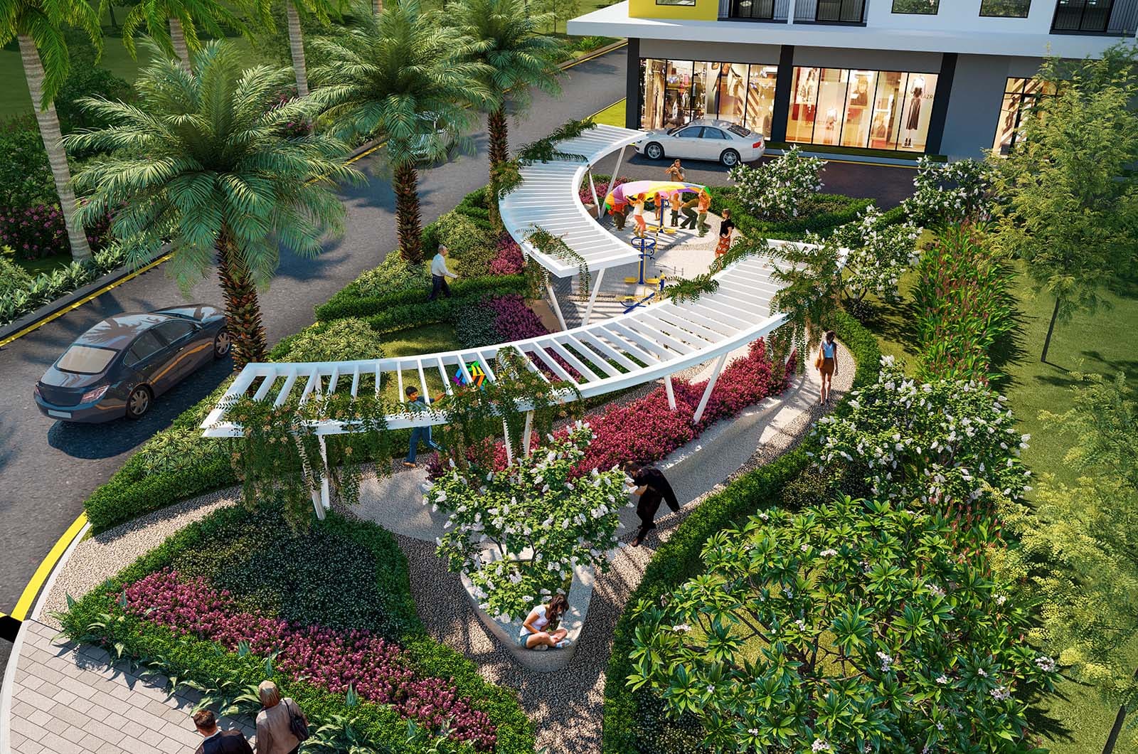 Không gian xanh trong lành tại công viên Bcons City