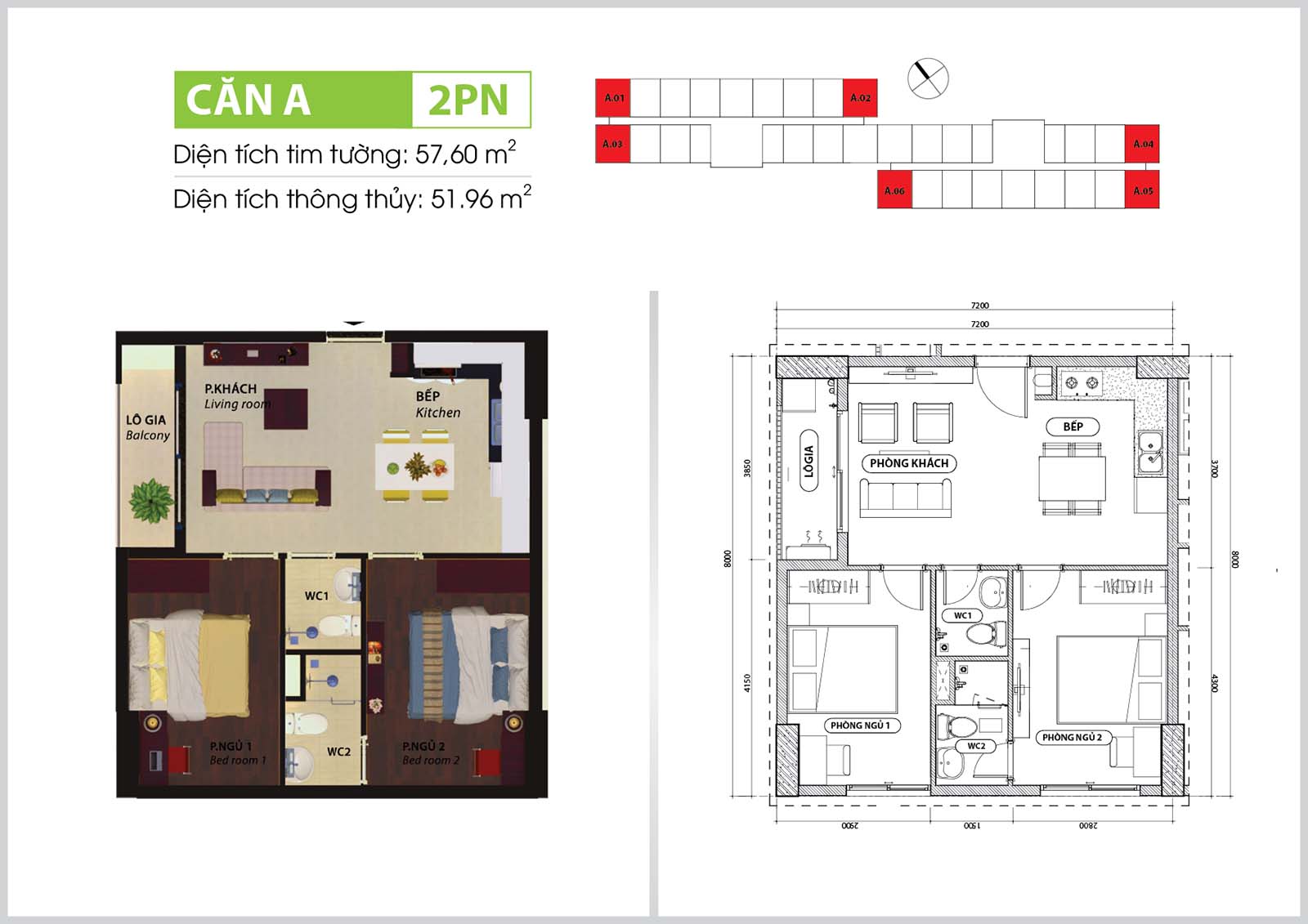 Layout thiết kế căn a Bcons Suối Tiên