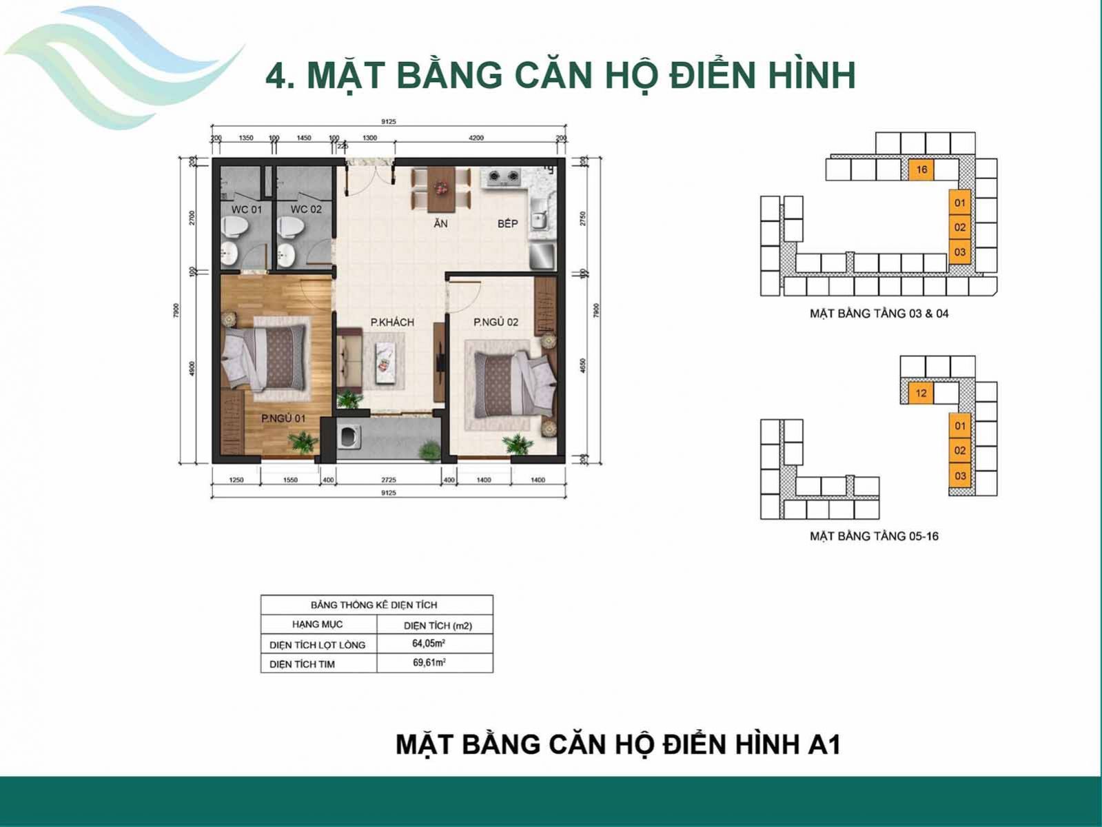 Layout thiết kế căn A1 Fresca Riverside