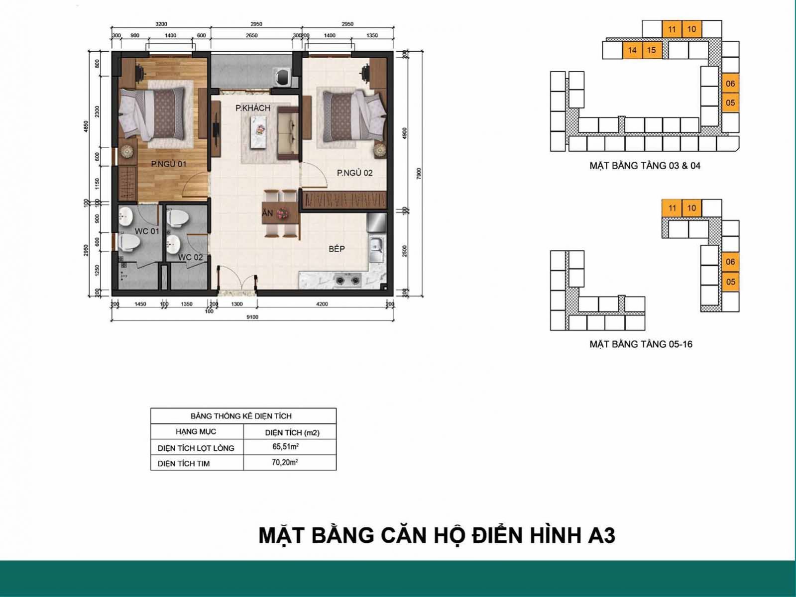 Layout thiết kế căn A3 Fresca Riverside
