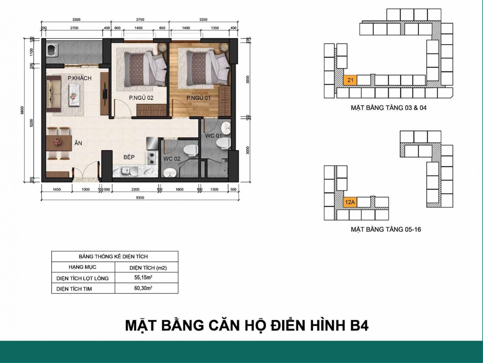 Layout thiết kế căn B4 Fresca Riverside
