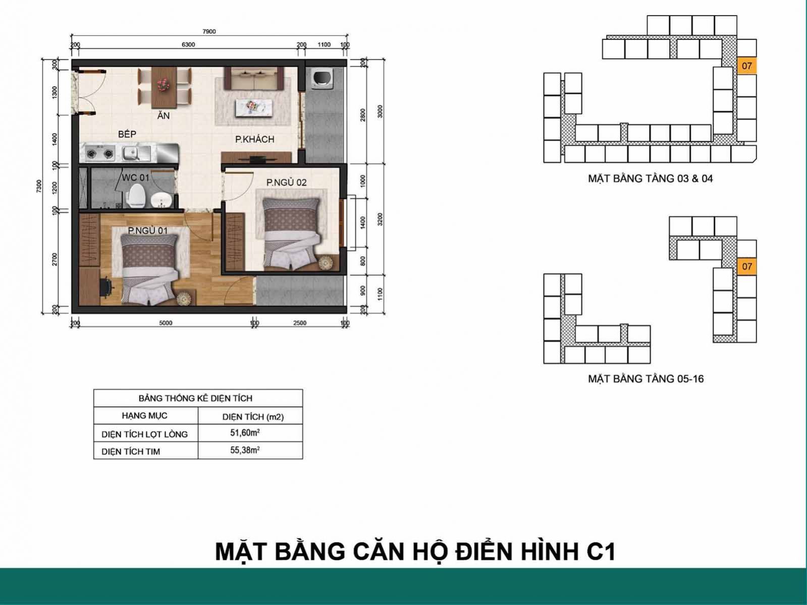 Layout thiết kế căn C1 Fresca Riverside
