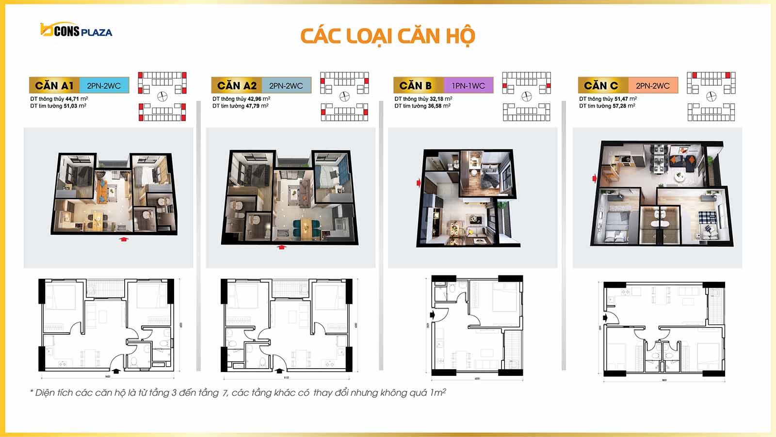 thiết kế chi tiết căn hộ bcons plaza