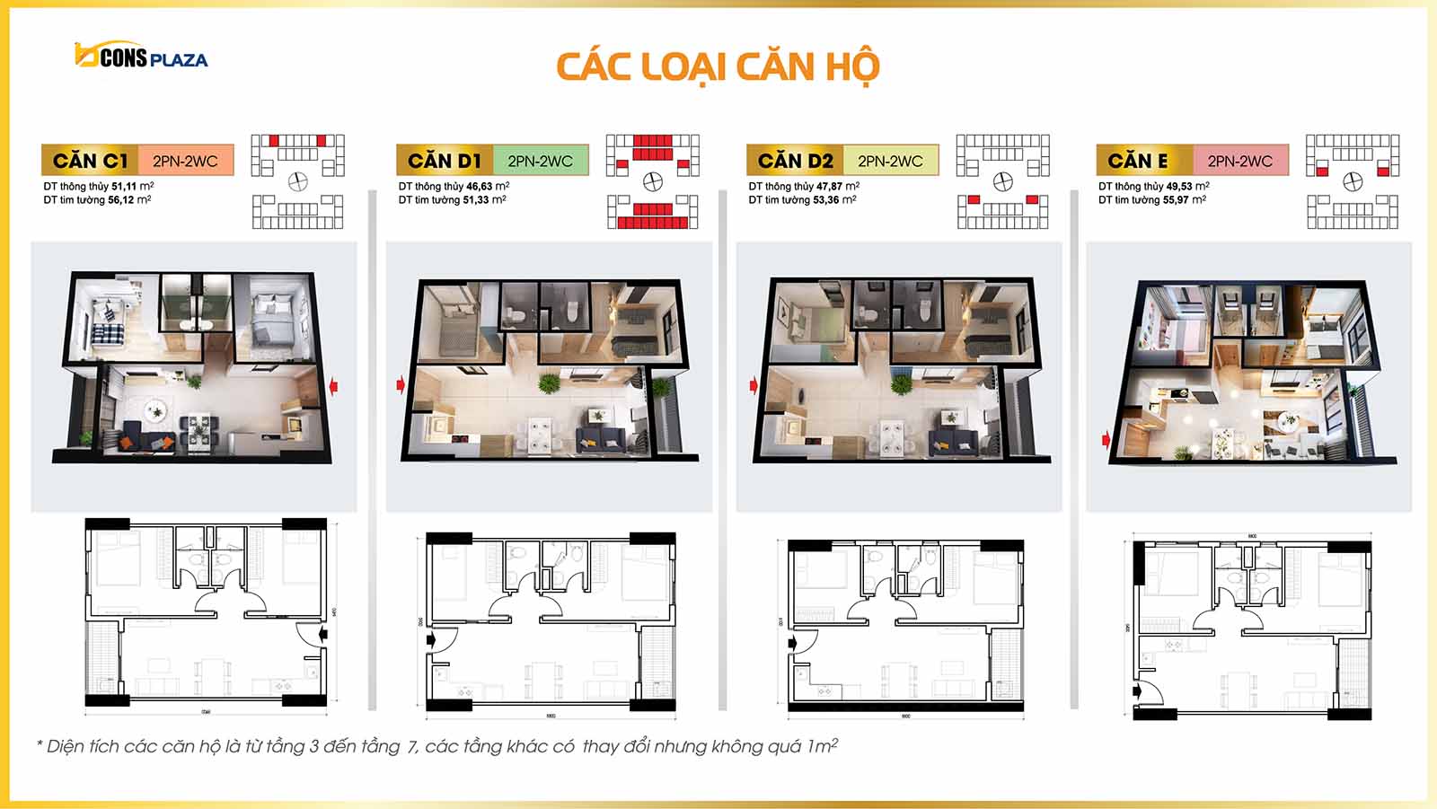 thiết kế chi tiết căn hộ bcons plaza