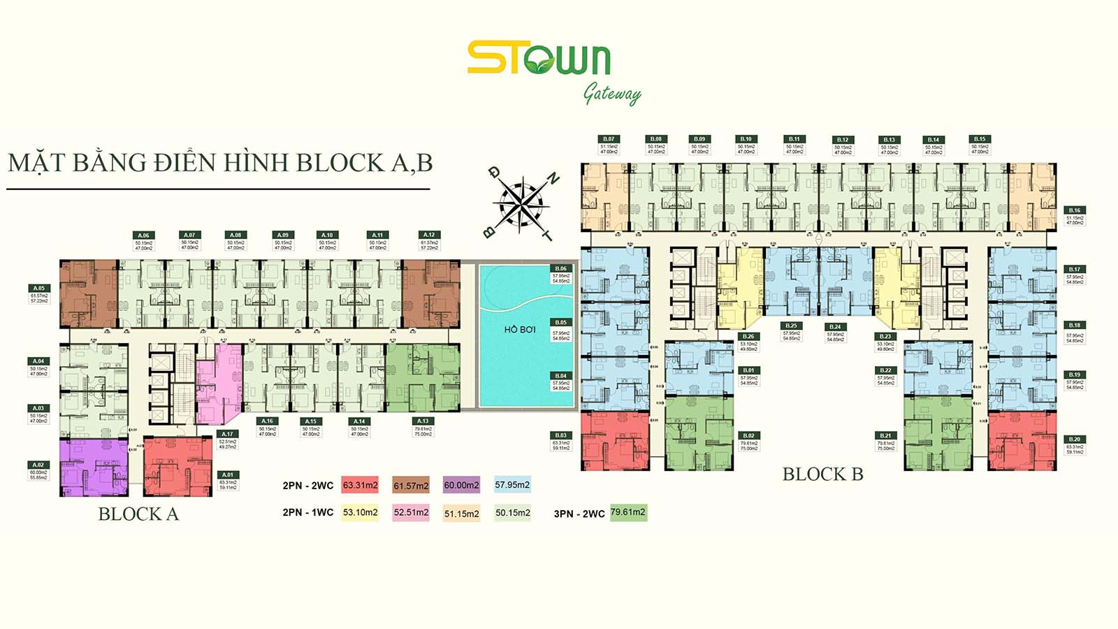 Mặt bằng thiết kế điển hình Stown Gateway