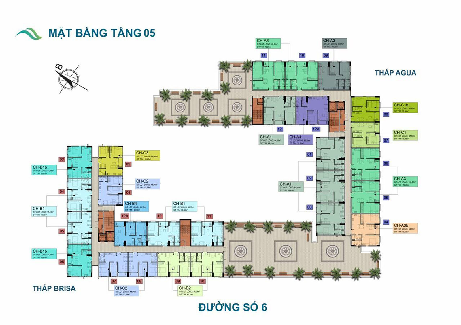 Mặt bằng thiết kế tầng 5 Fresca Riverside