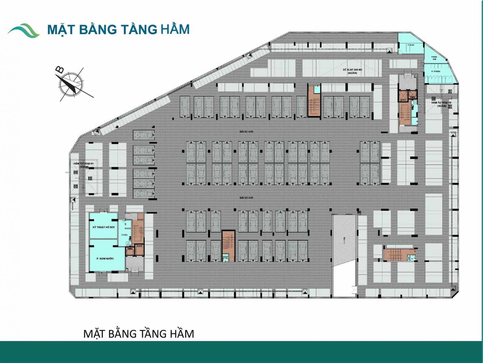 Mặt bằng thiết kế tầng hầm Fresca Riverside
