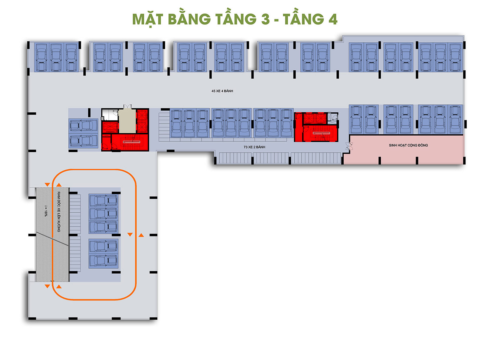 Mặt bằng thiết kế chi tiết tầng 3-4 Him Lam Phú Đông