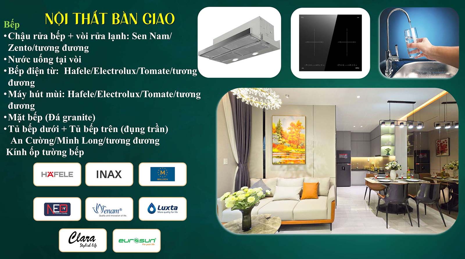 Bàn giao các thiết bị khu vực bếp Green Emerald