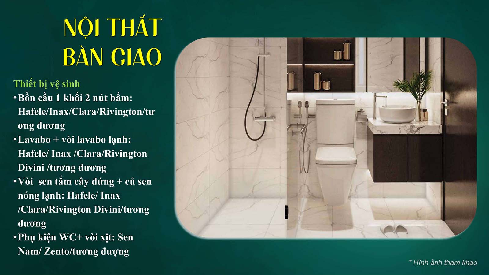 Bàn giao các thiết bị nhà vệ sinh Green Emerald