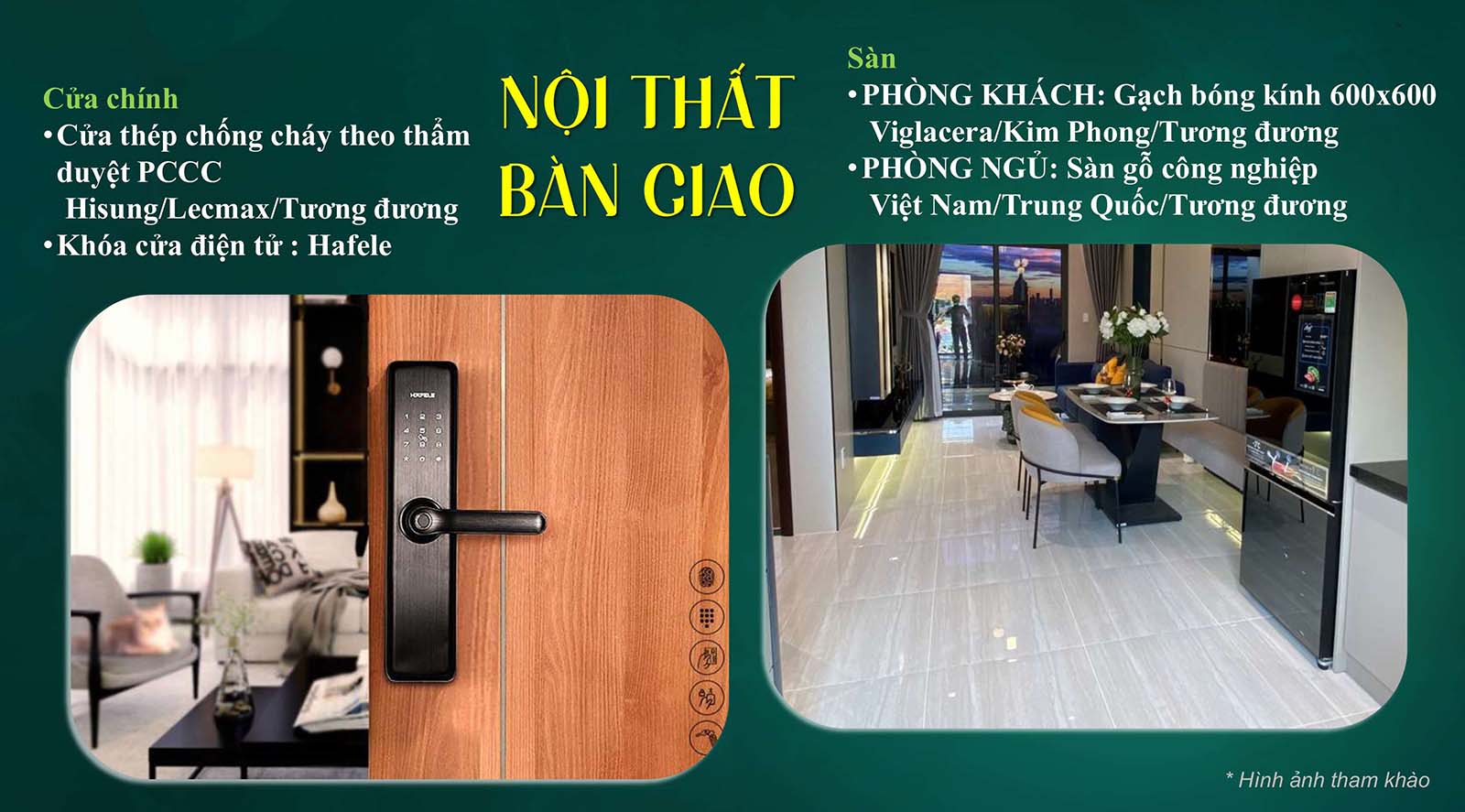 Bàn giao các thiết bị phòng khách và phòng ngủ Green Emerald
