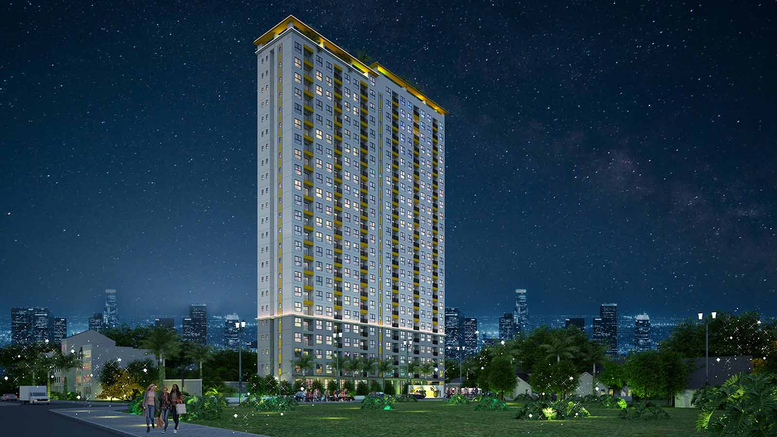 Phối cảnh ban đêm Bcons Bee