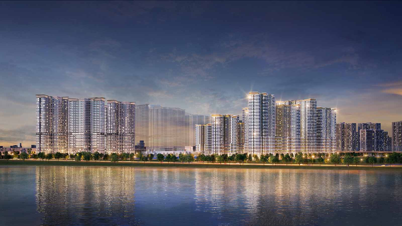 Phối cảnh bên sông khu Vinhomes Grand Park