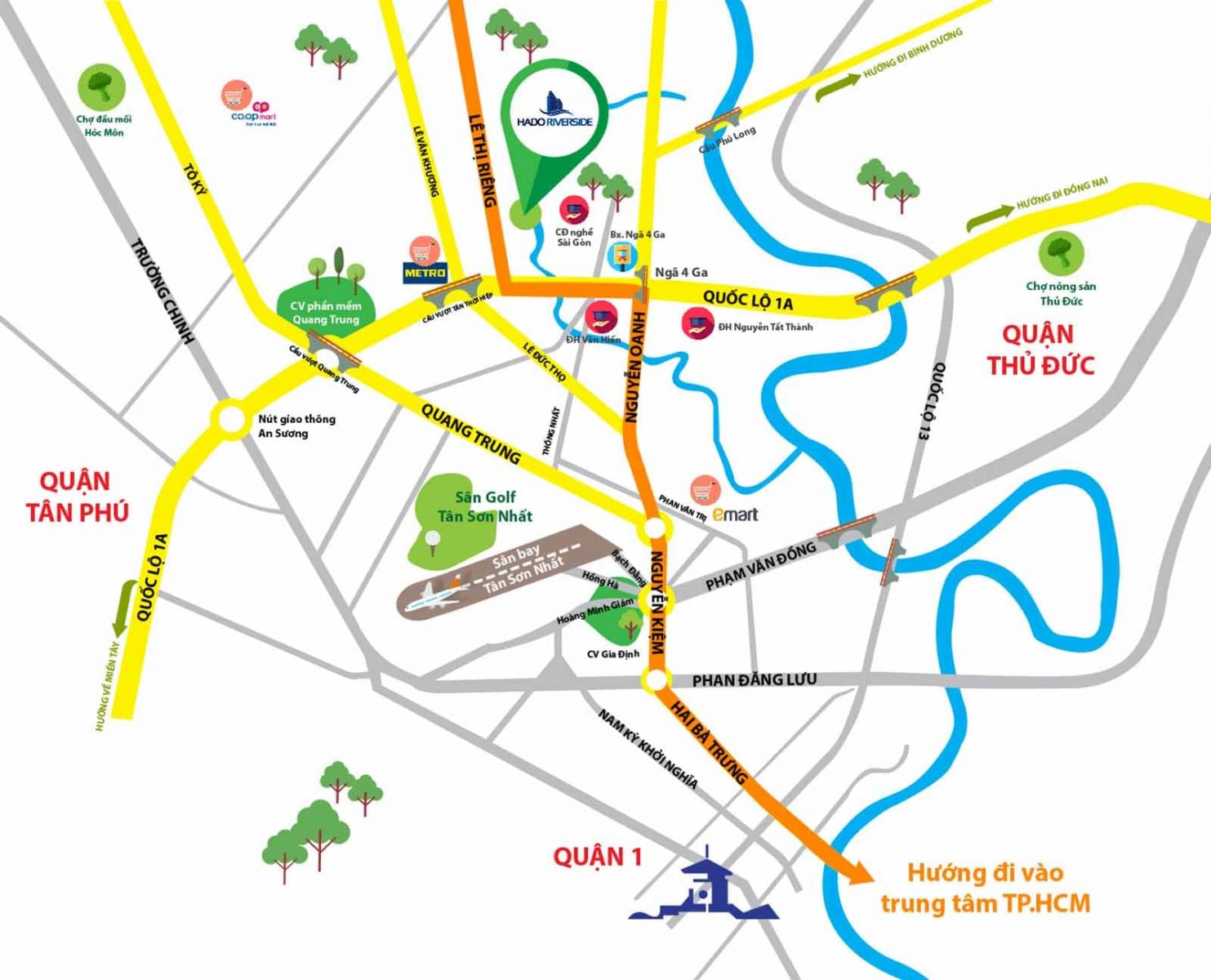 Sơ đồ vị trí chung cư Hà Đô Riverside Quận 12