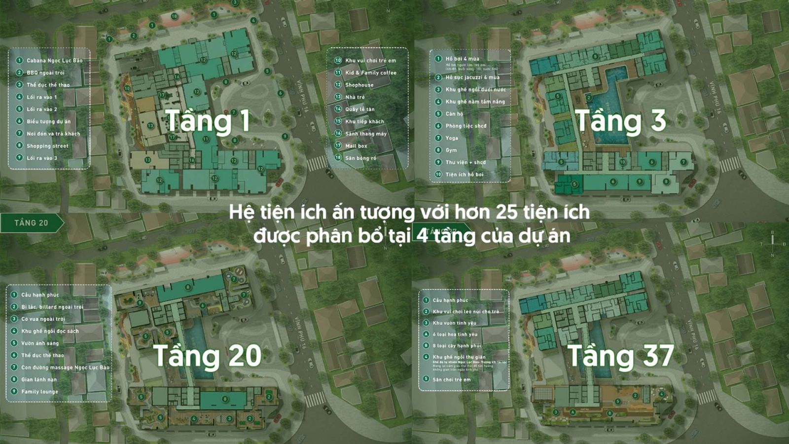 Mặt bằng tiện ích căn hộ The Emerald 68