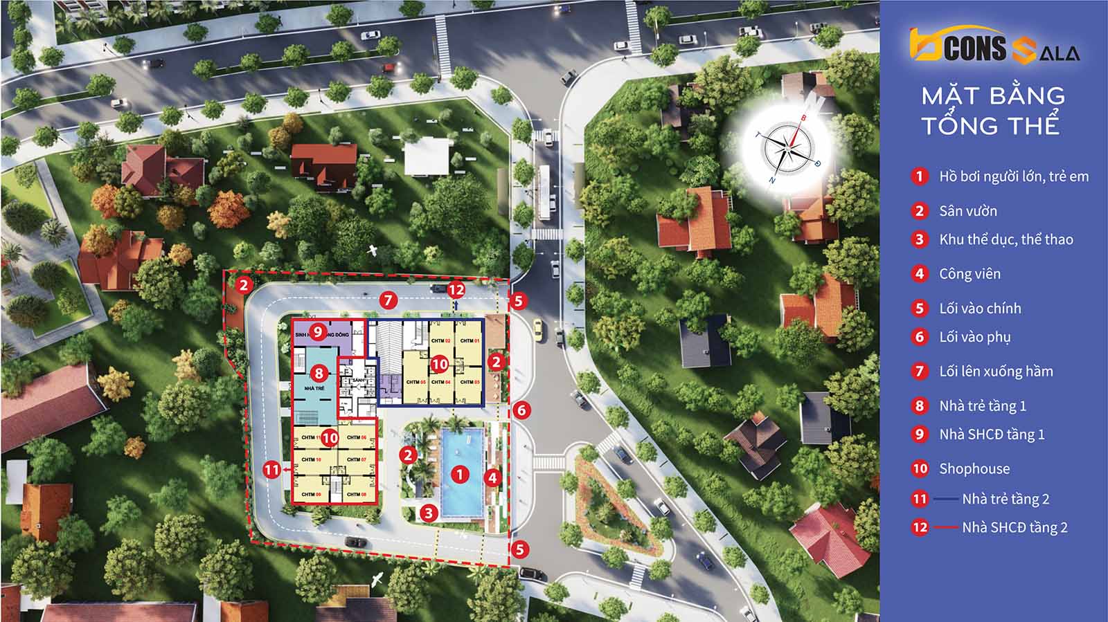 Hệ thống các tiện ích nội khu Bcons Sala