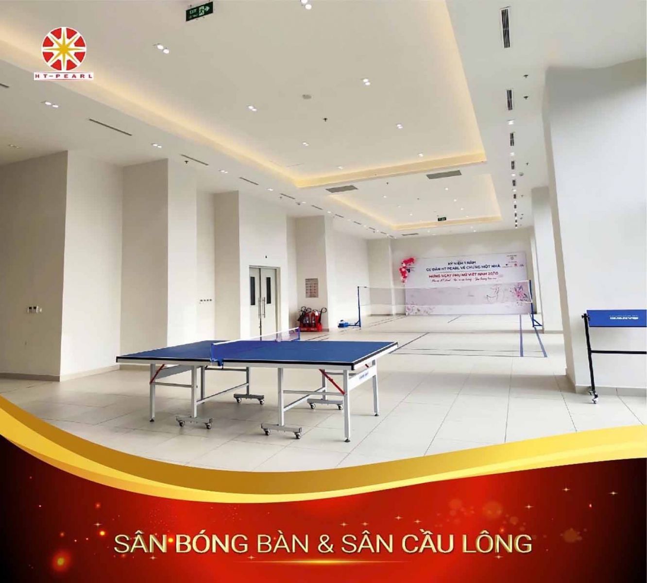 Khu thể thao trong nhà sân chơi bóng bàn cho các hoạt động thể thao.