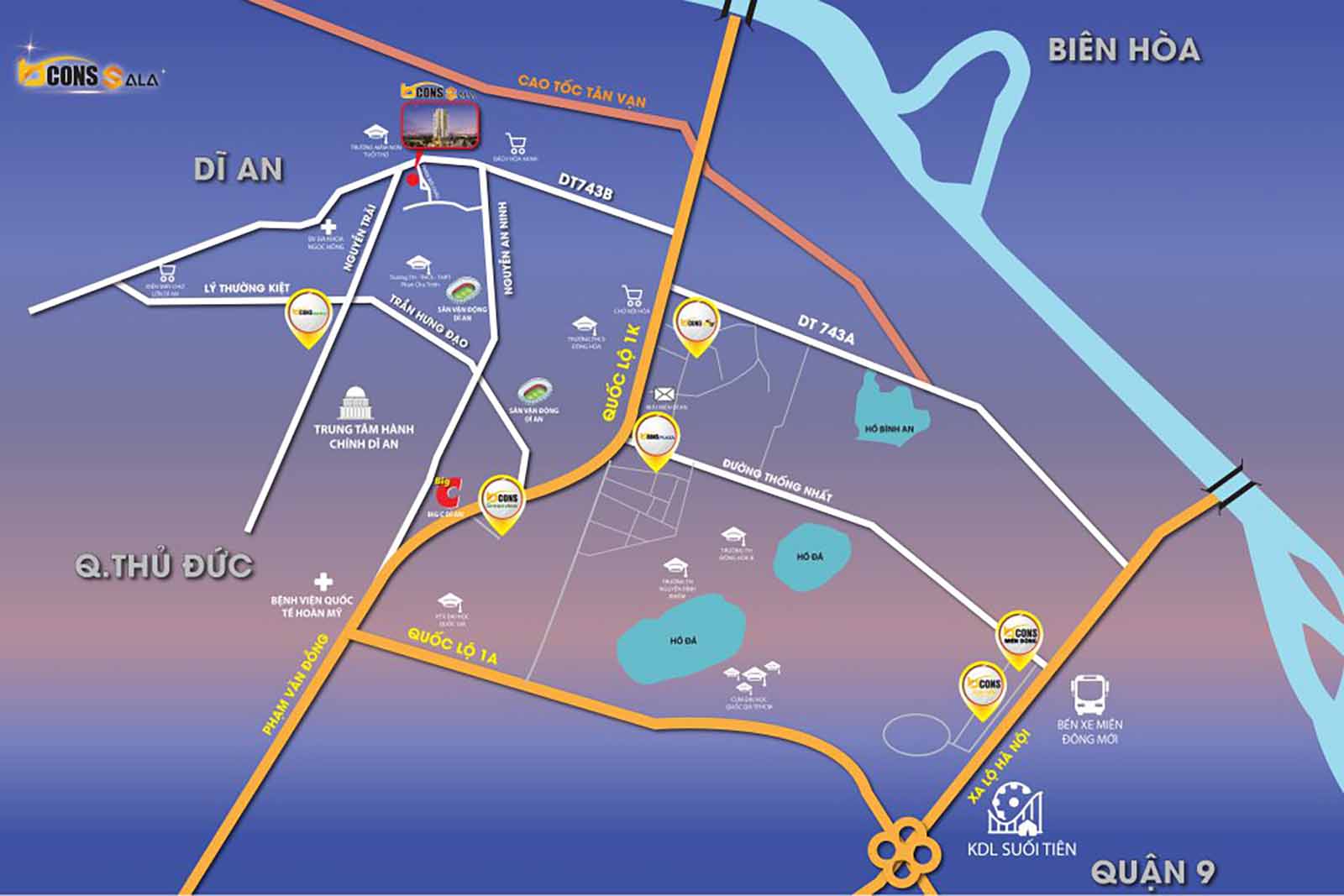 Sơ đồ vị trí  Bcons Sala